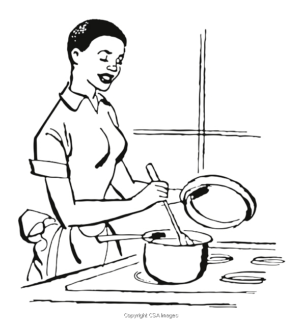 T83301 African-American Woman Cooking